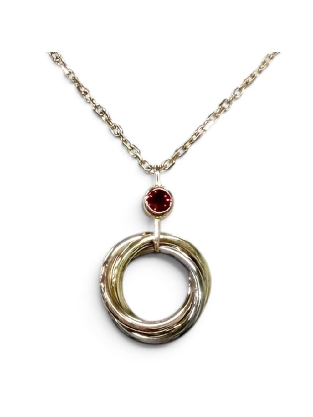 Cartier Baby Trinity Ruby Necklace Pink Gold